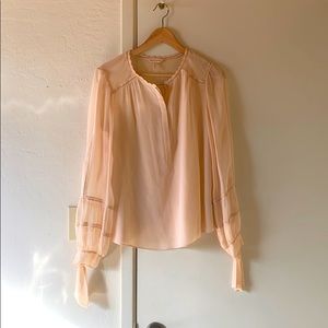 Rebecca Taylor Silk blouse size 6 light baby pink